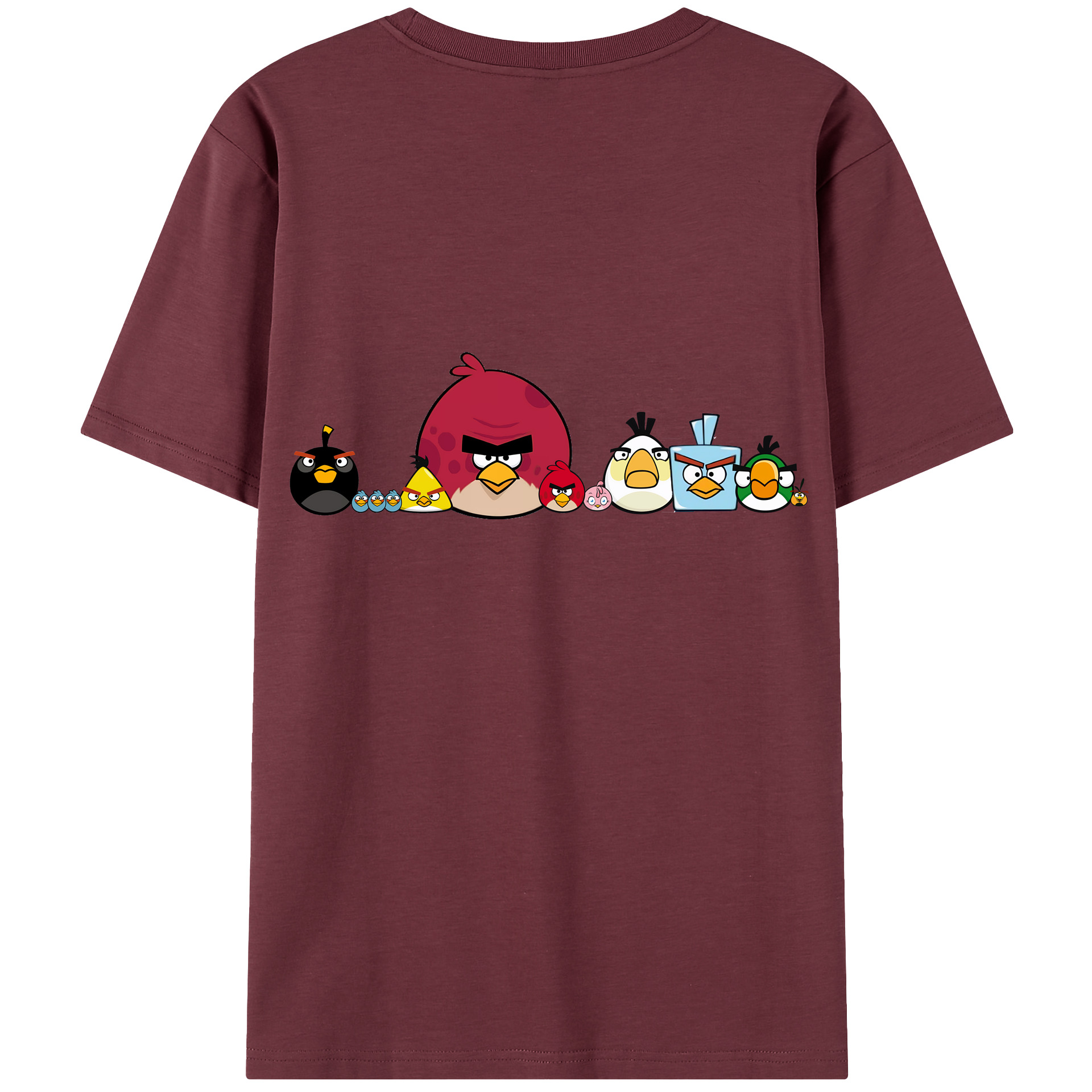 （画像用） Angry Birds アングリーバード 綿100％半袖Tシャツ（背面プリント）